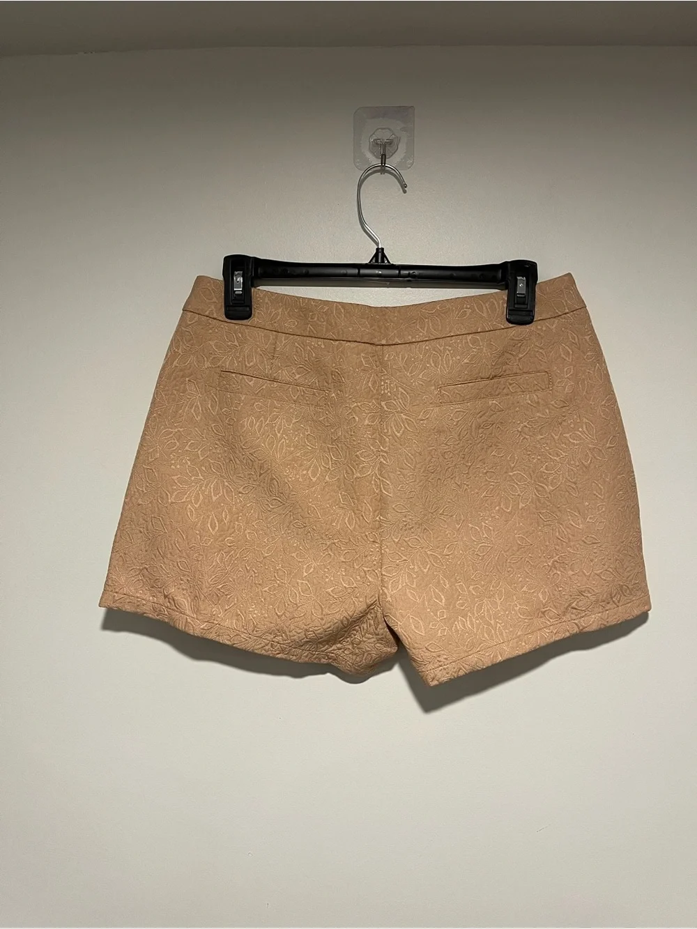 verty Beige High-Waist Textured Shorts